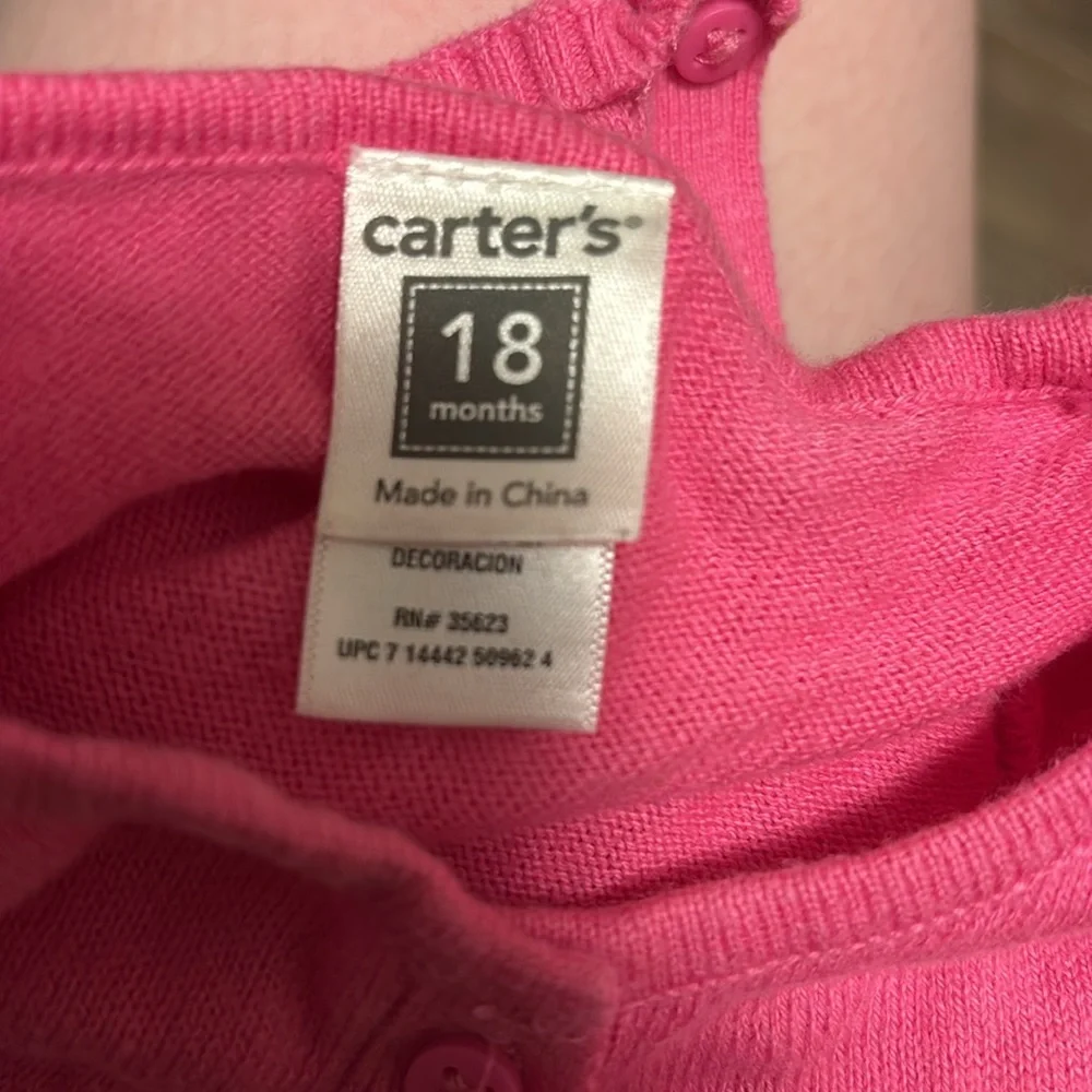 girls carters flower cardigan